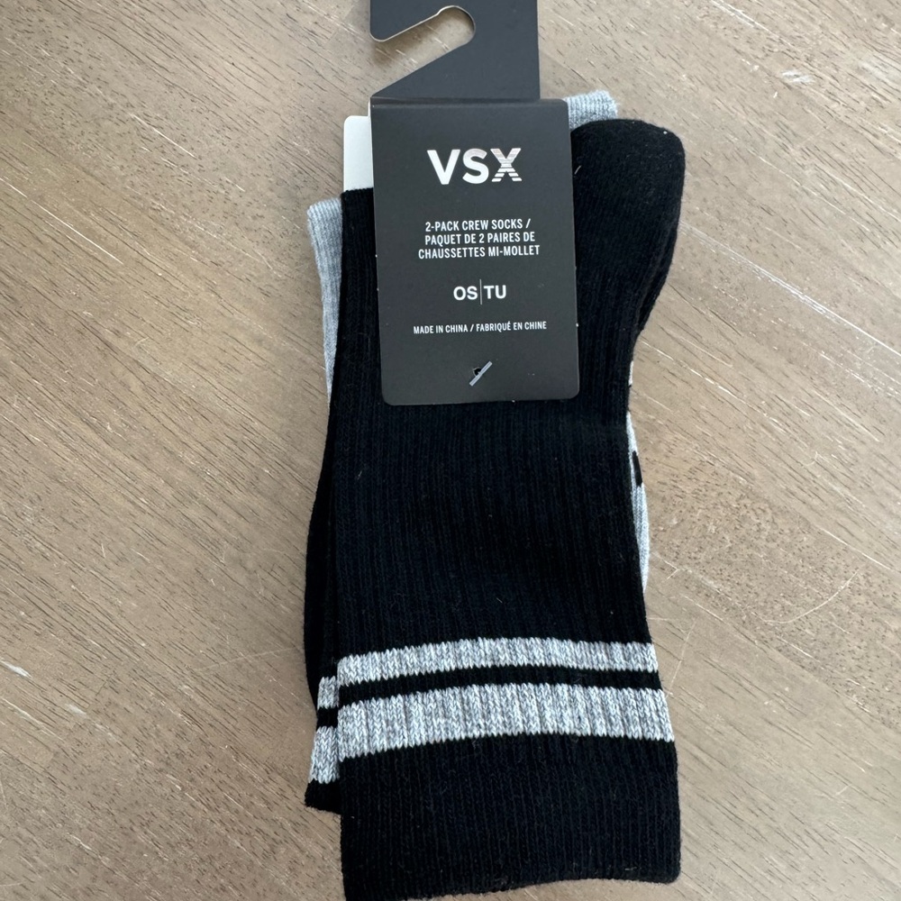 VSX: Black and Gray Crew Socks Set